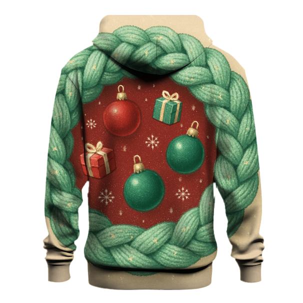 Cozy Knit Wreath Of Floating Ornaments hoodies fashion