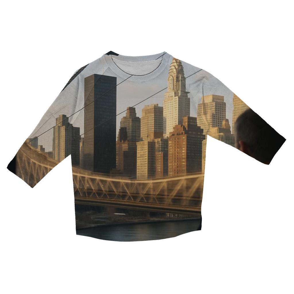 Roosevelt Island Tram Window Skyline Study designer 3/4 sleeve blouses