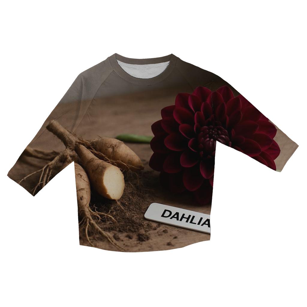 Dahlia Tuber Division On A Potting Bench custom 3/4 sleeve shirts
