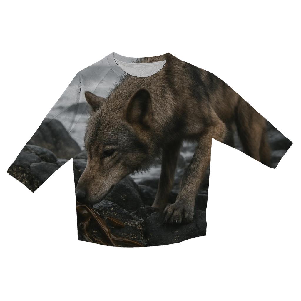 Coastal Wolf Kelp Foraging stylish quarter sleeve tops
