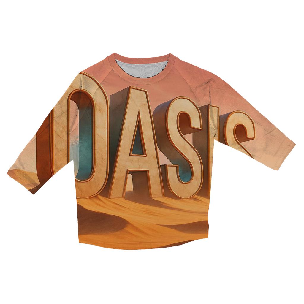 Desert Mirage Typography Oasis custom 3/4 sleeve shirts