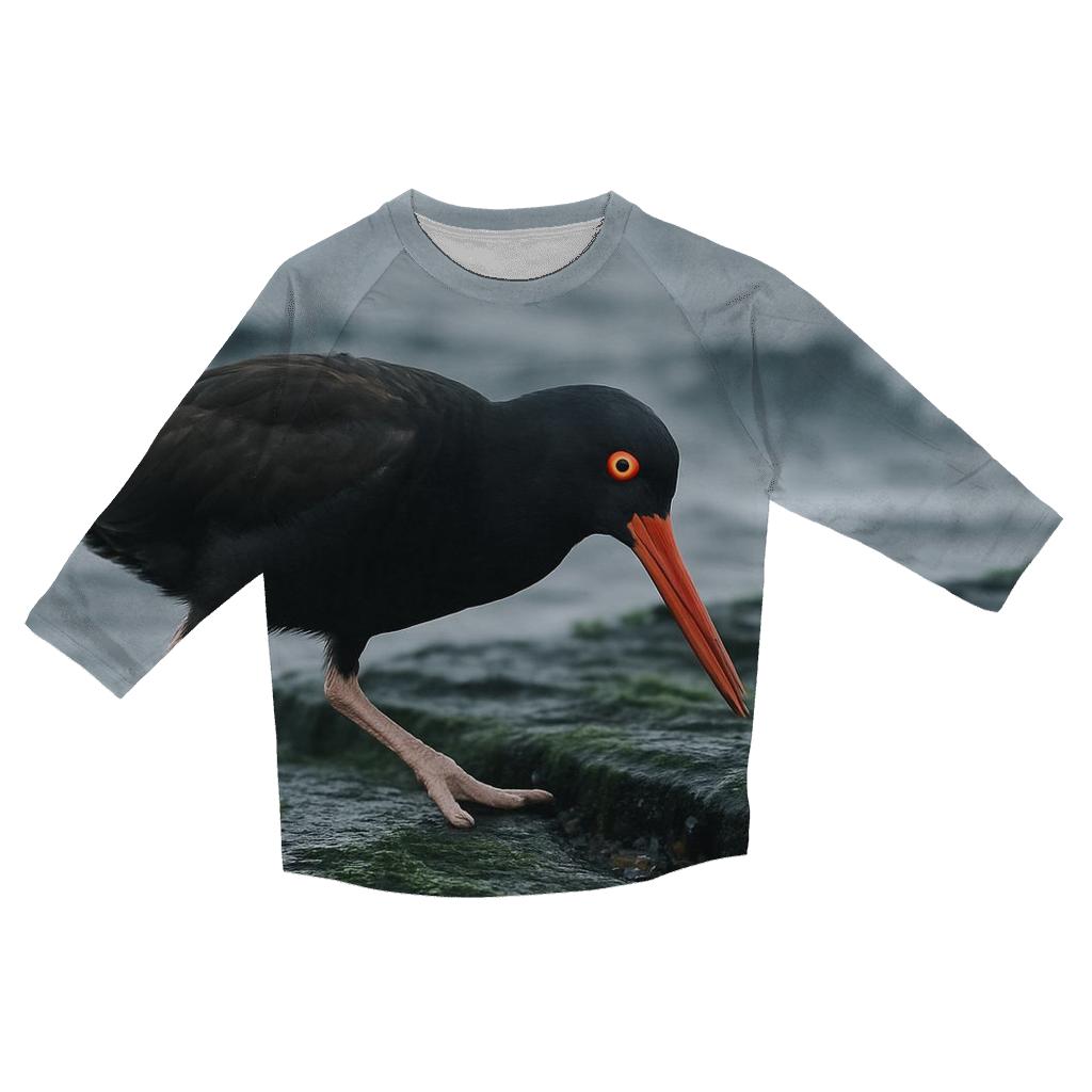 Tidepool Patrol Black Oystercatcher casual three quarter sleeve shirts