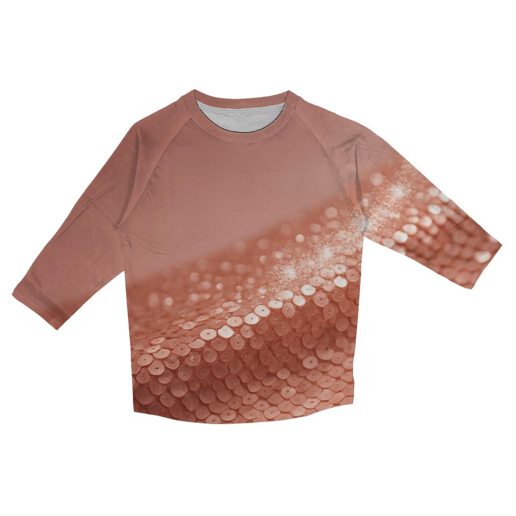 Rose Gold Sequin Tide trendy 3/4 sleeve tops