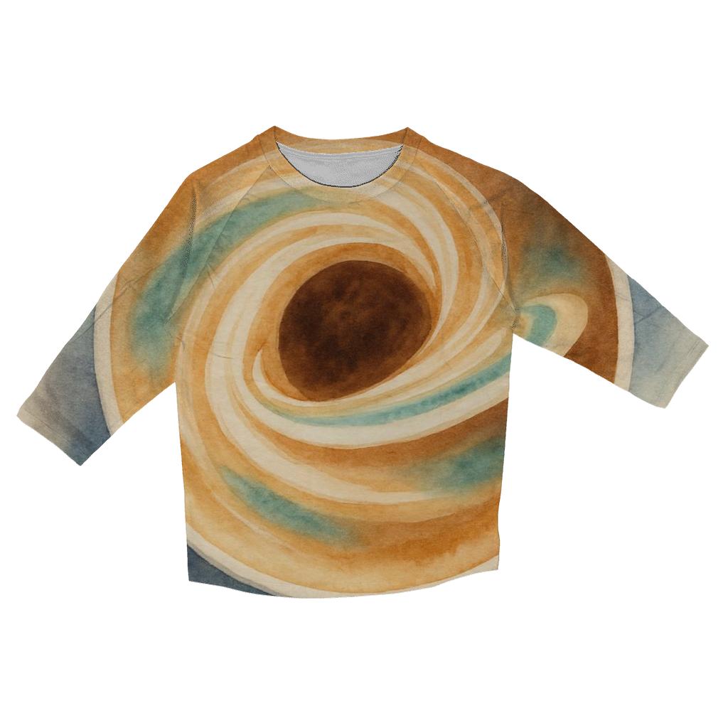 Latte Orbit Swirl designer 3/4 sleeve blouses