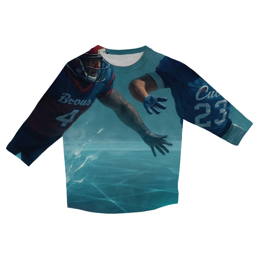 Ice Lake Gridiron Rivalry cotton quarter sleeve shirts