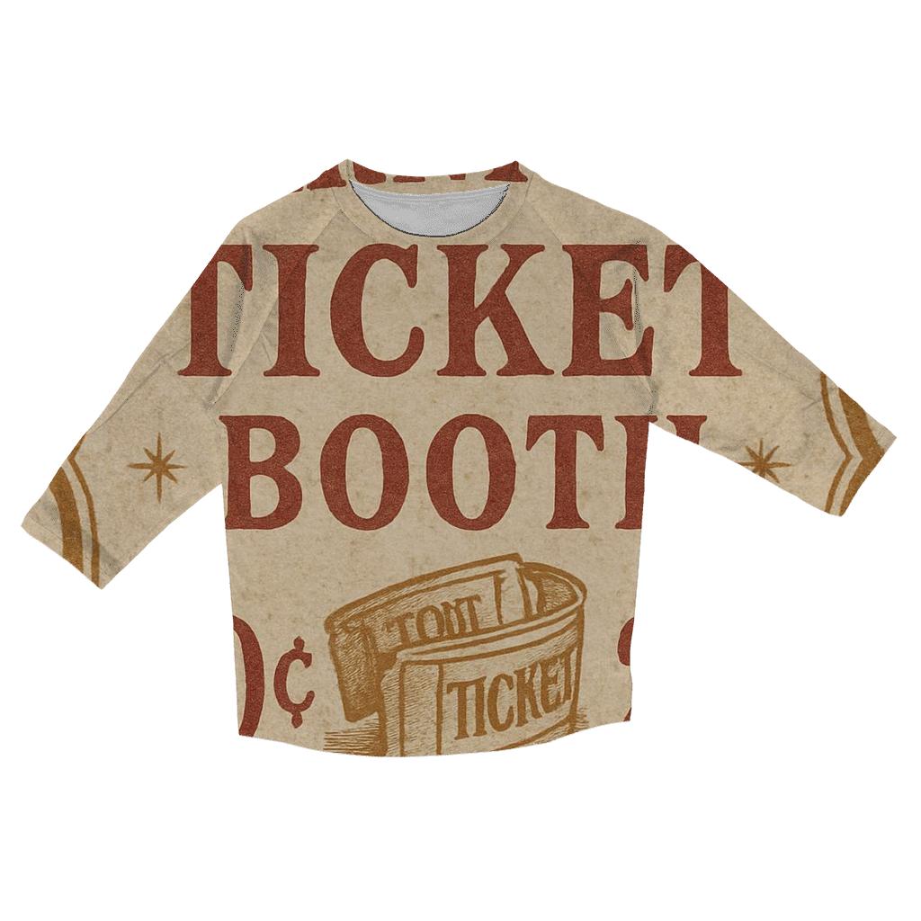 Vintage Carnival Ticket Booth Sign designer 3/4 sleeve blouses