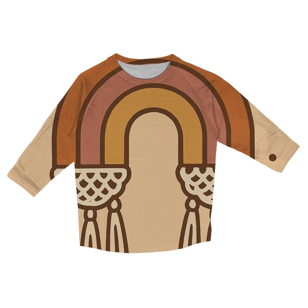 Bohemian Macrame Rainbow Arches custom 3/4 sleeve shirts