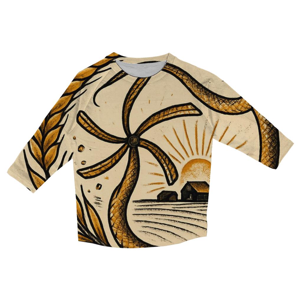 Windmill Grain Ouroboros casual three quarter sleeve shirts