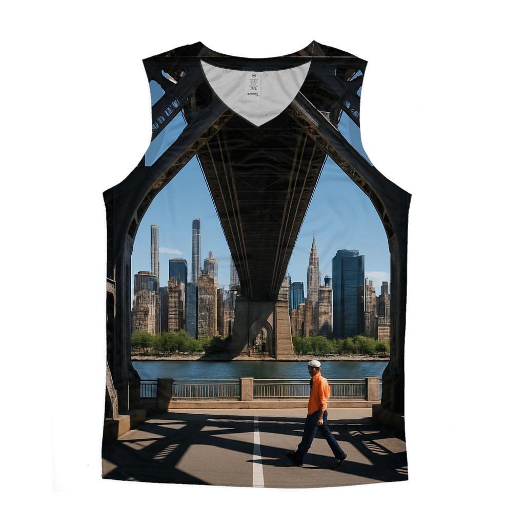 Queensboro Bridge Underdeck Framing Midtown Towers graphic print tank tops