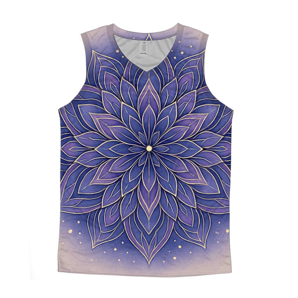 Starlit Mandala Bloom graphic print tank tops