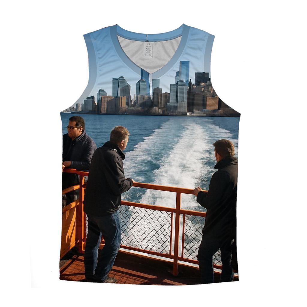 Staten Island Ferry Wake With Financial District Rising custom tank tops