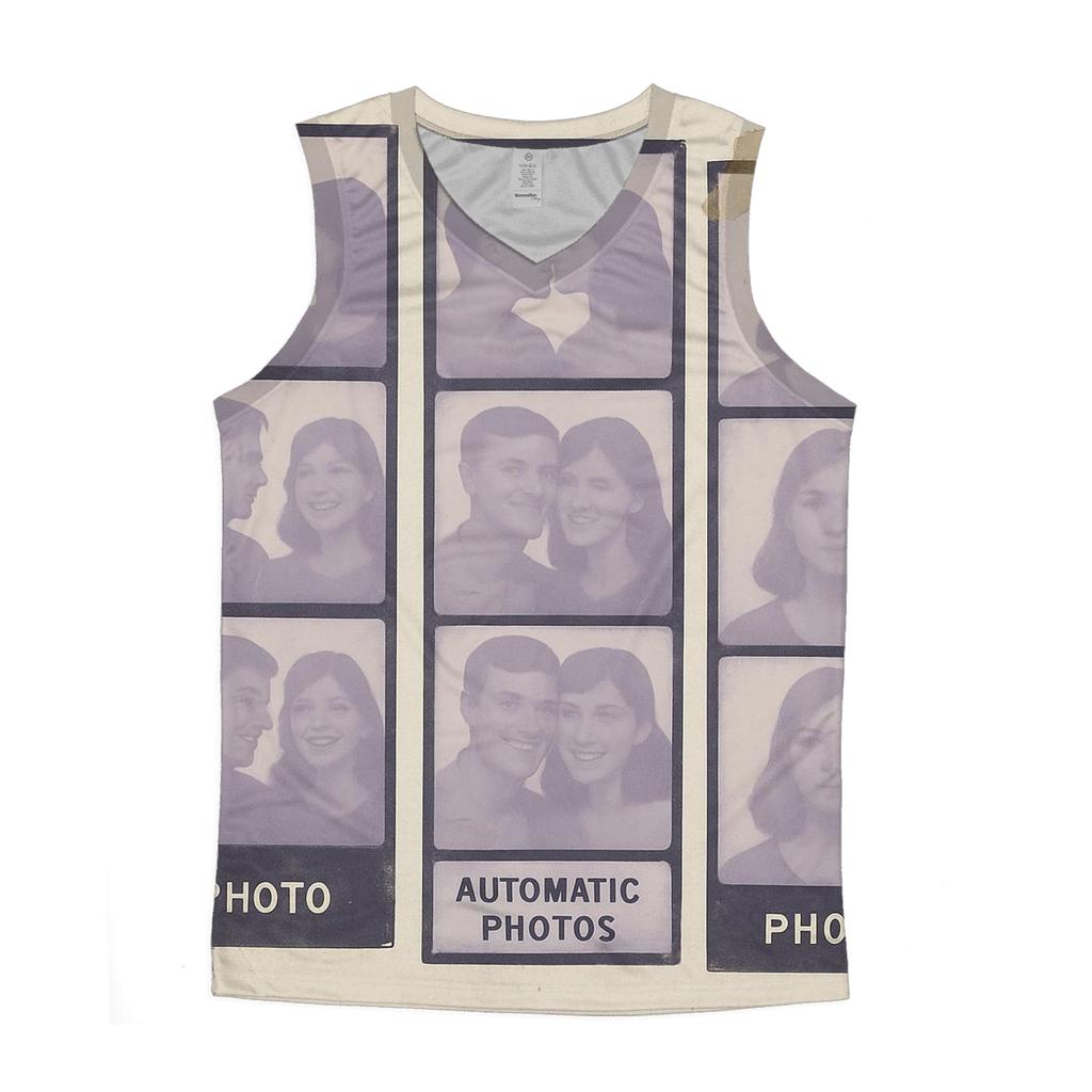 Old School Photo Booth Strip Collage graphic print tank tops