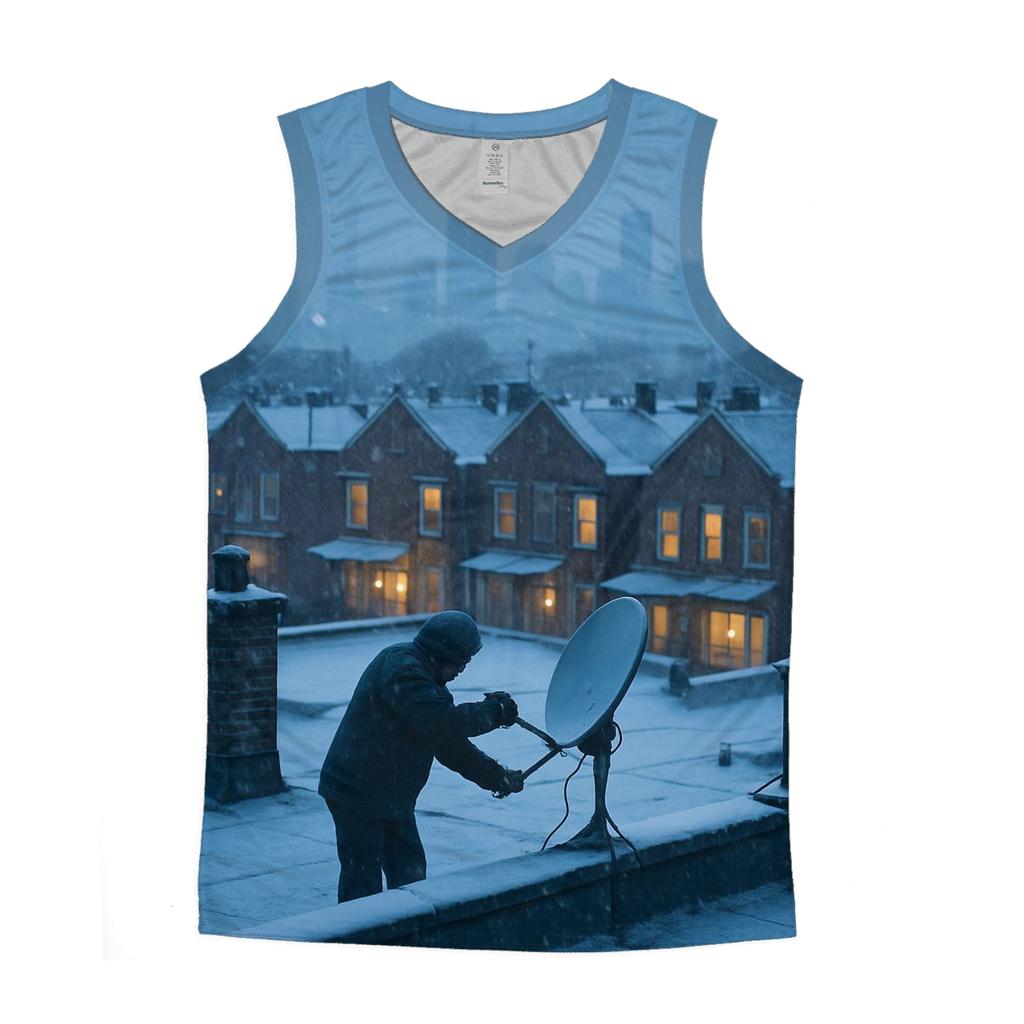 Cypress Hills Rooftop Snowfall With Midtown Distant trendy fitted tank tops