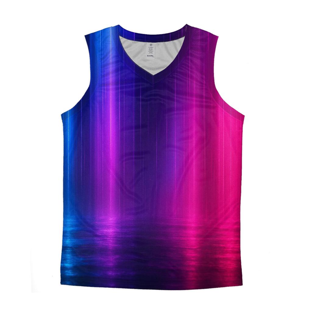 Neon Rainfall Gradient trendy fitted tank tops