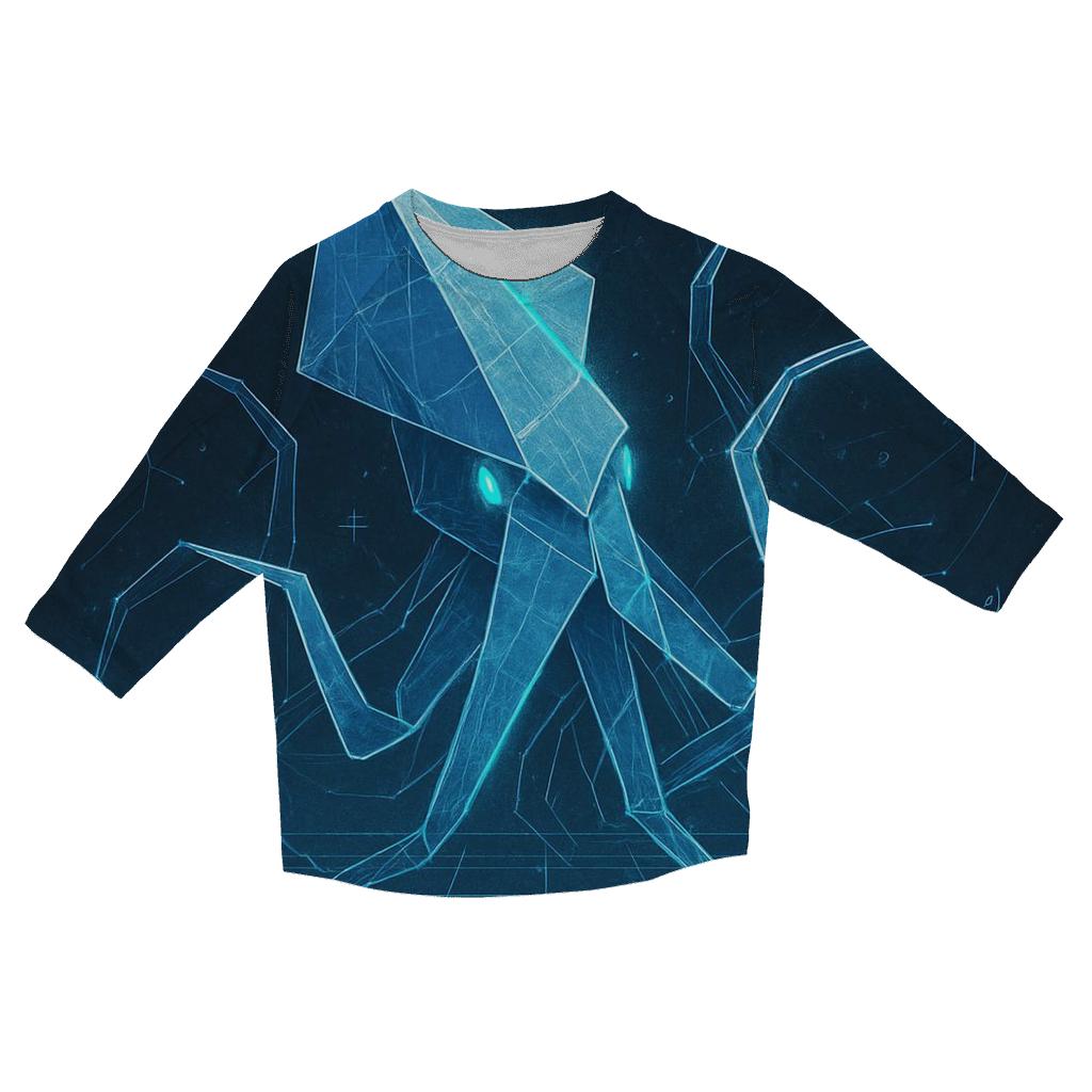 Origami Kraken Blueprint trendy 3/4 sleeve tops