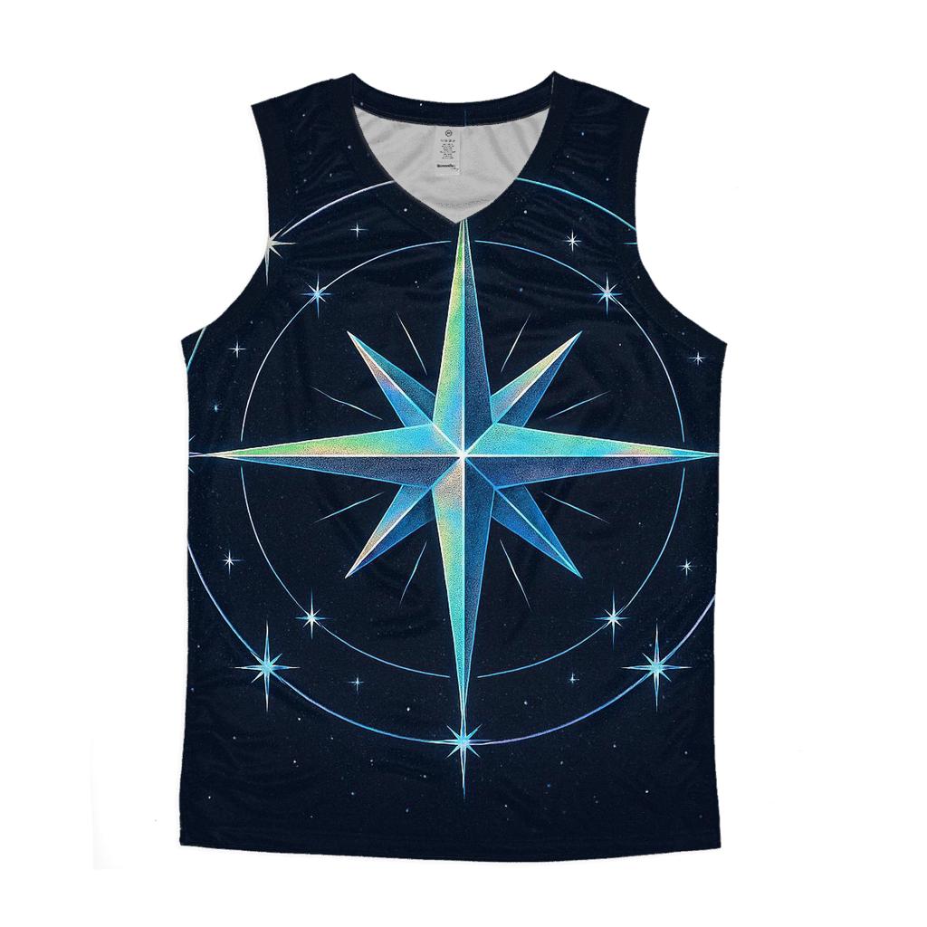 Holographic Star Compass sports performance tank tops