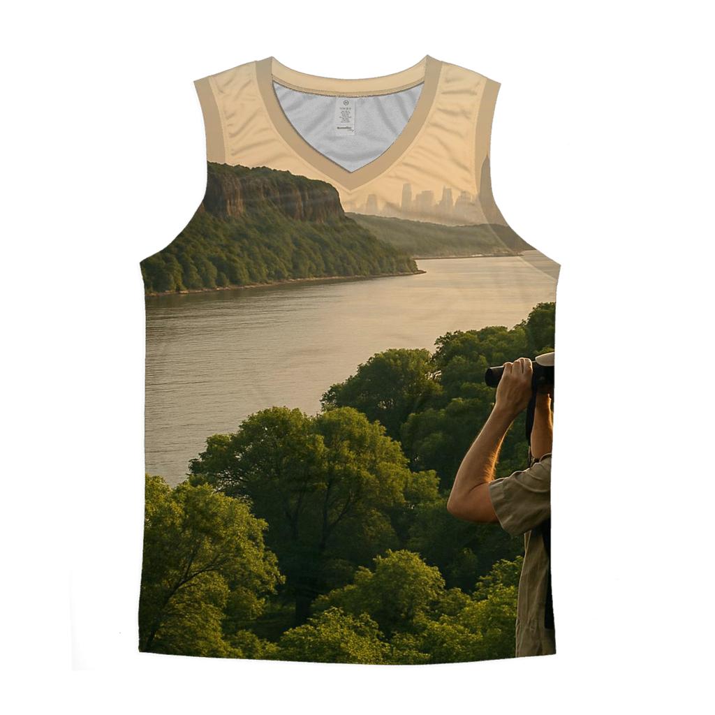 Inwood Hill Park Lookout With Palisades And Skyline Layering custom tank tops