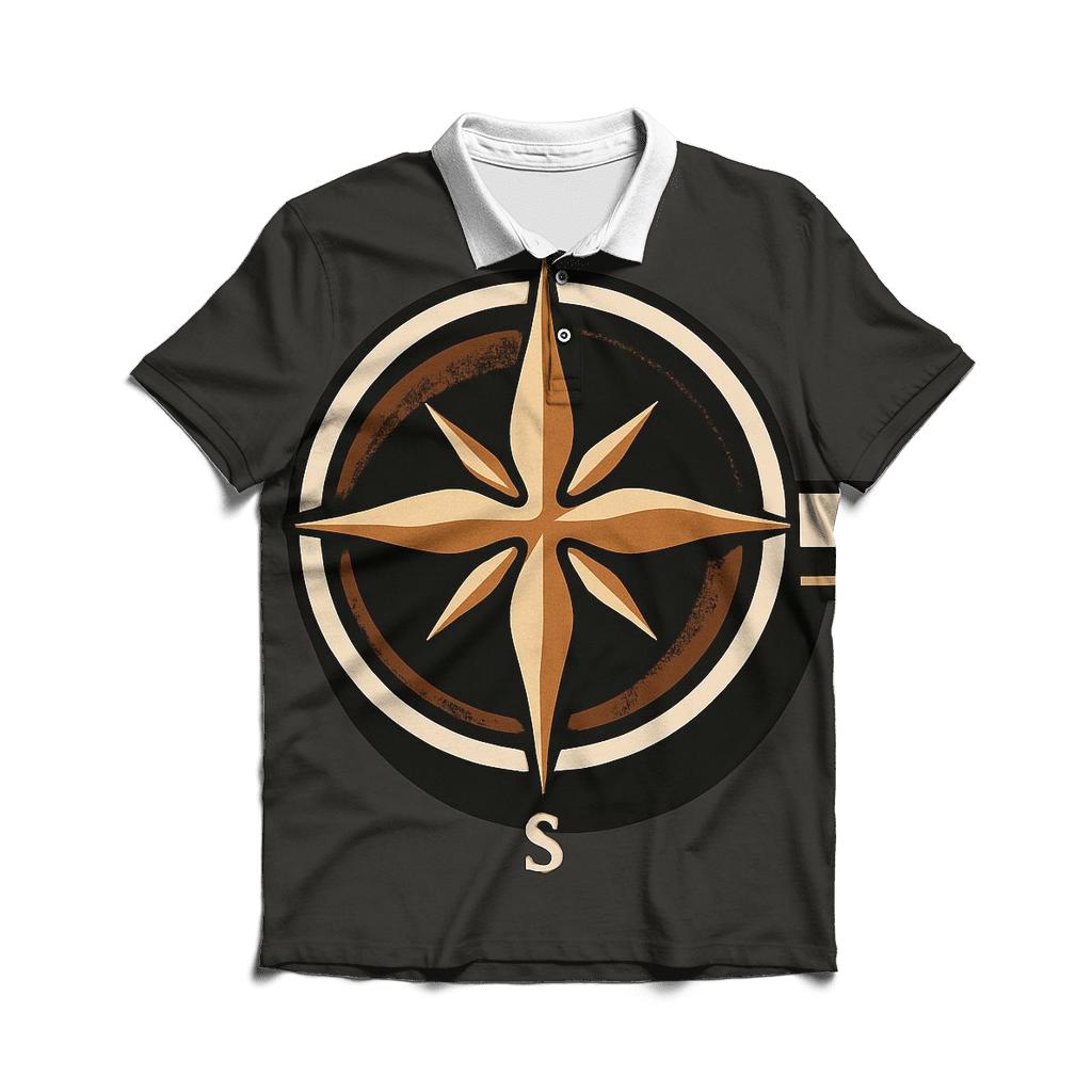 Midnight Espresso Compass premium cotton polo shirts