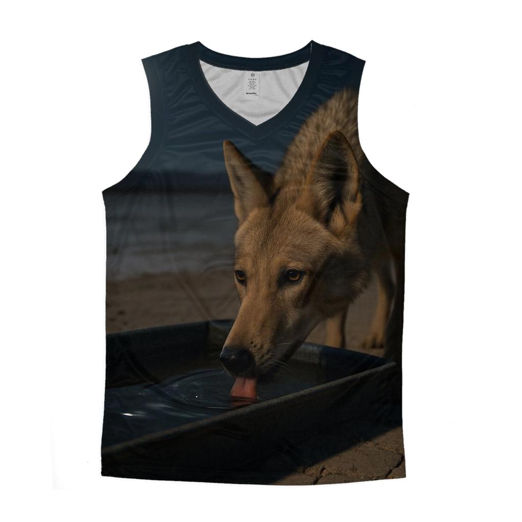 Desert Wolf At Salt Flat Night Waterhole stylish racerback tanks