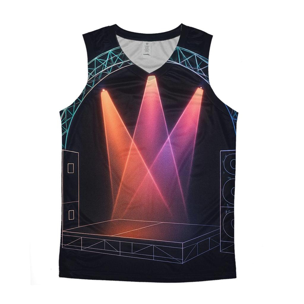 Festival Stage Wireframe graphic print tank tops