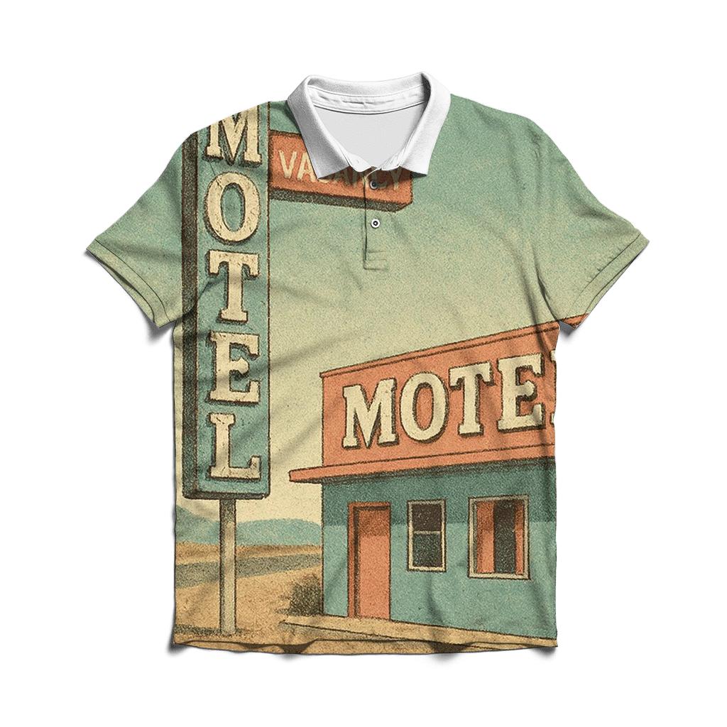 Dusty Desert Motel Vacancy Sign casual sports polo shirts