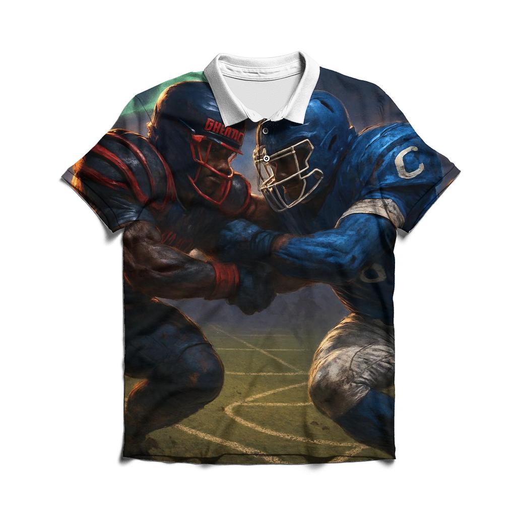 Midnight Scrimmage Under The Split Sky casual sports polo shirts