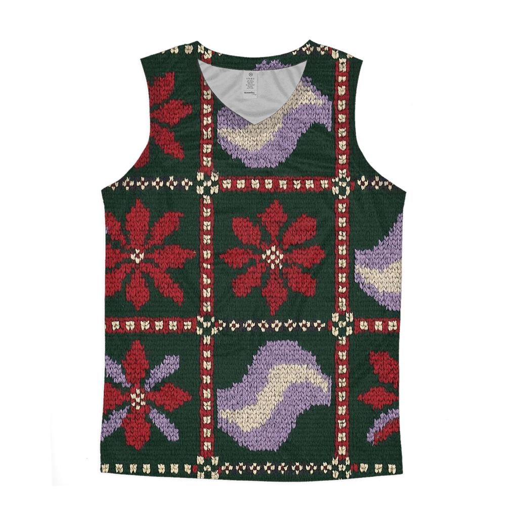 Poinsettia Aurora Patchwork Panel Design casual summer tank tops