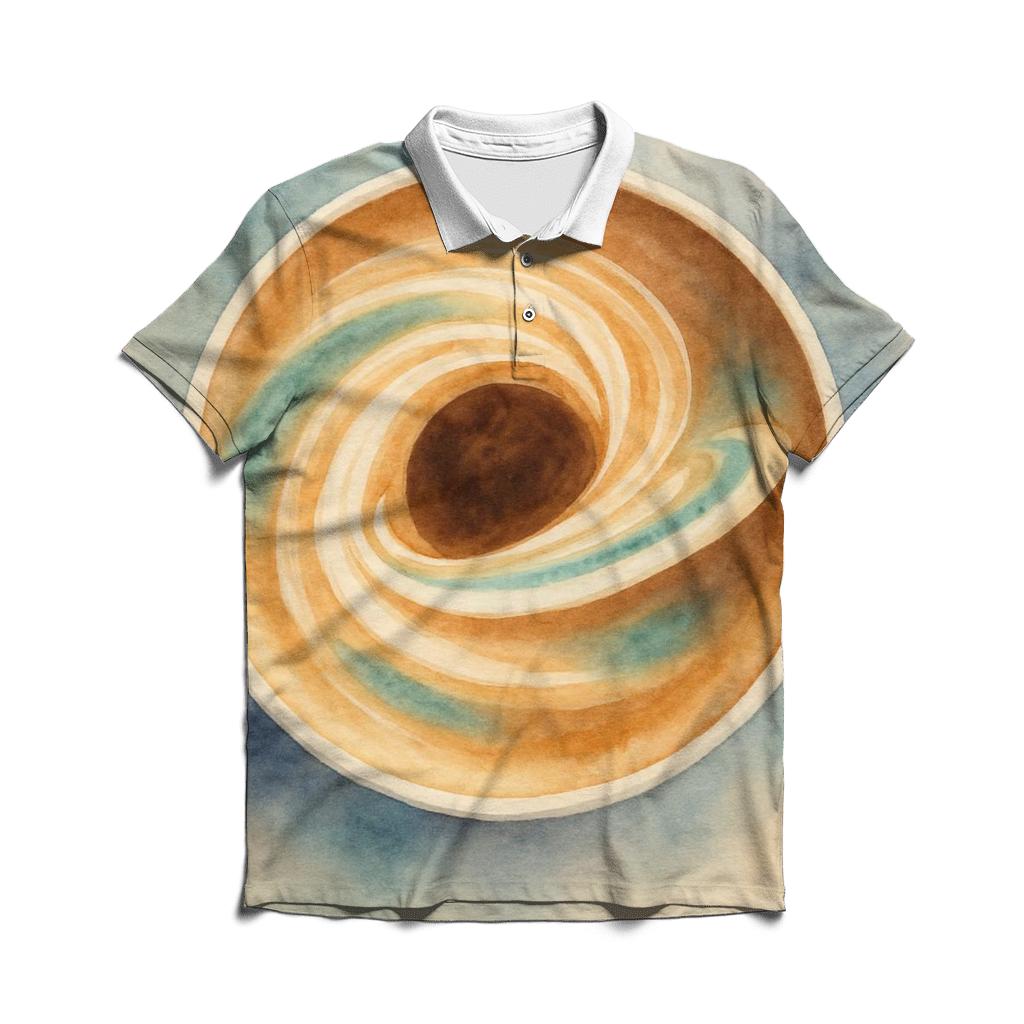 Latte Orbit Swirl premium cotton polo shirts