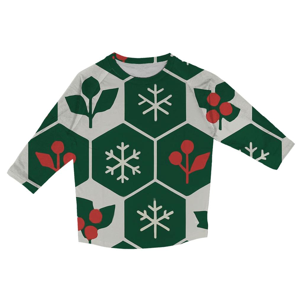 Holly Hexagon Snowfield printed three quarter sleeve shirts