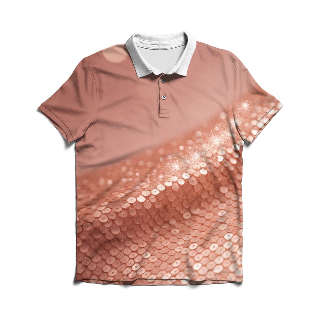 Rose Gold Sequin Tide designer slim fit polos