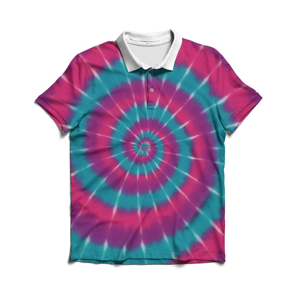 Nebula Spiral Overdye Whirlpool personalized polo shirts