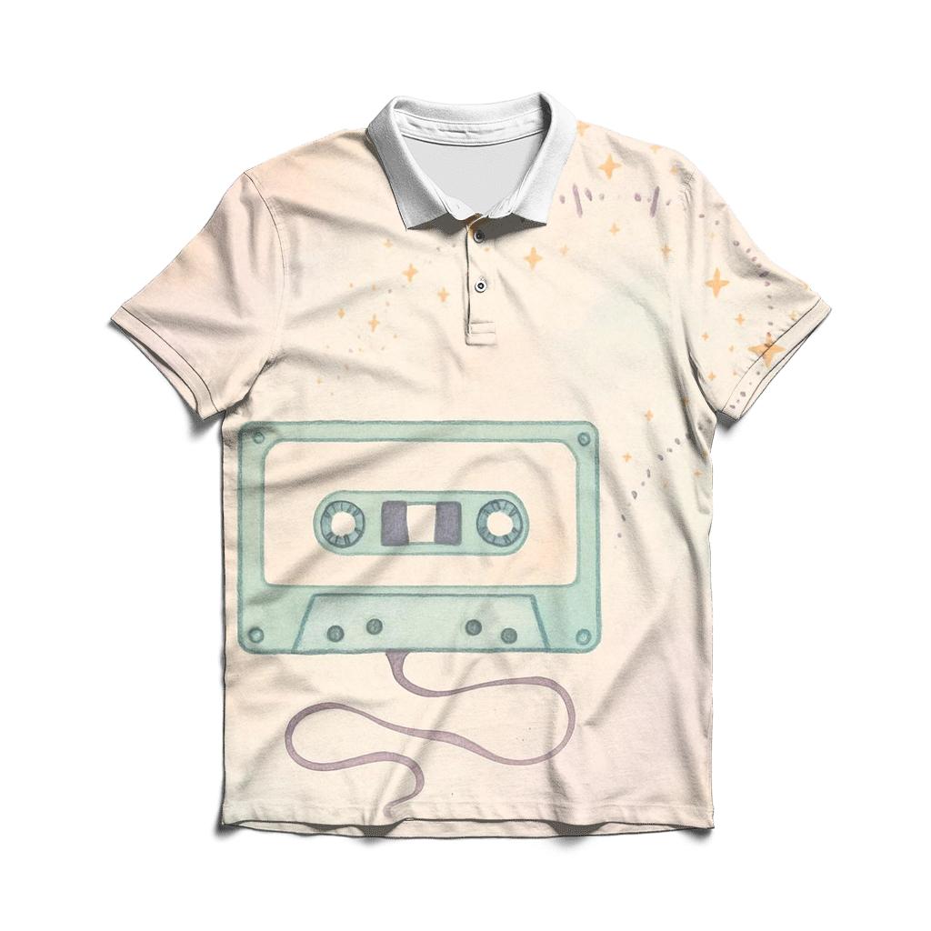Pastel Cassette Constellation personalized polo shirts