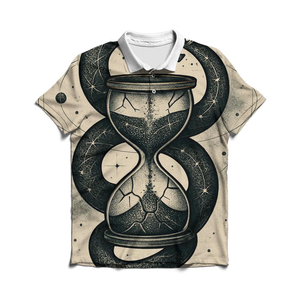Astral Hourglass Ouroboros designer slim fit polos