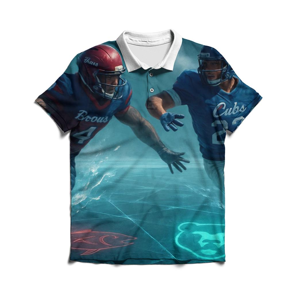 Ice Lake Gridiron Rivalry designer slim fit polos