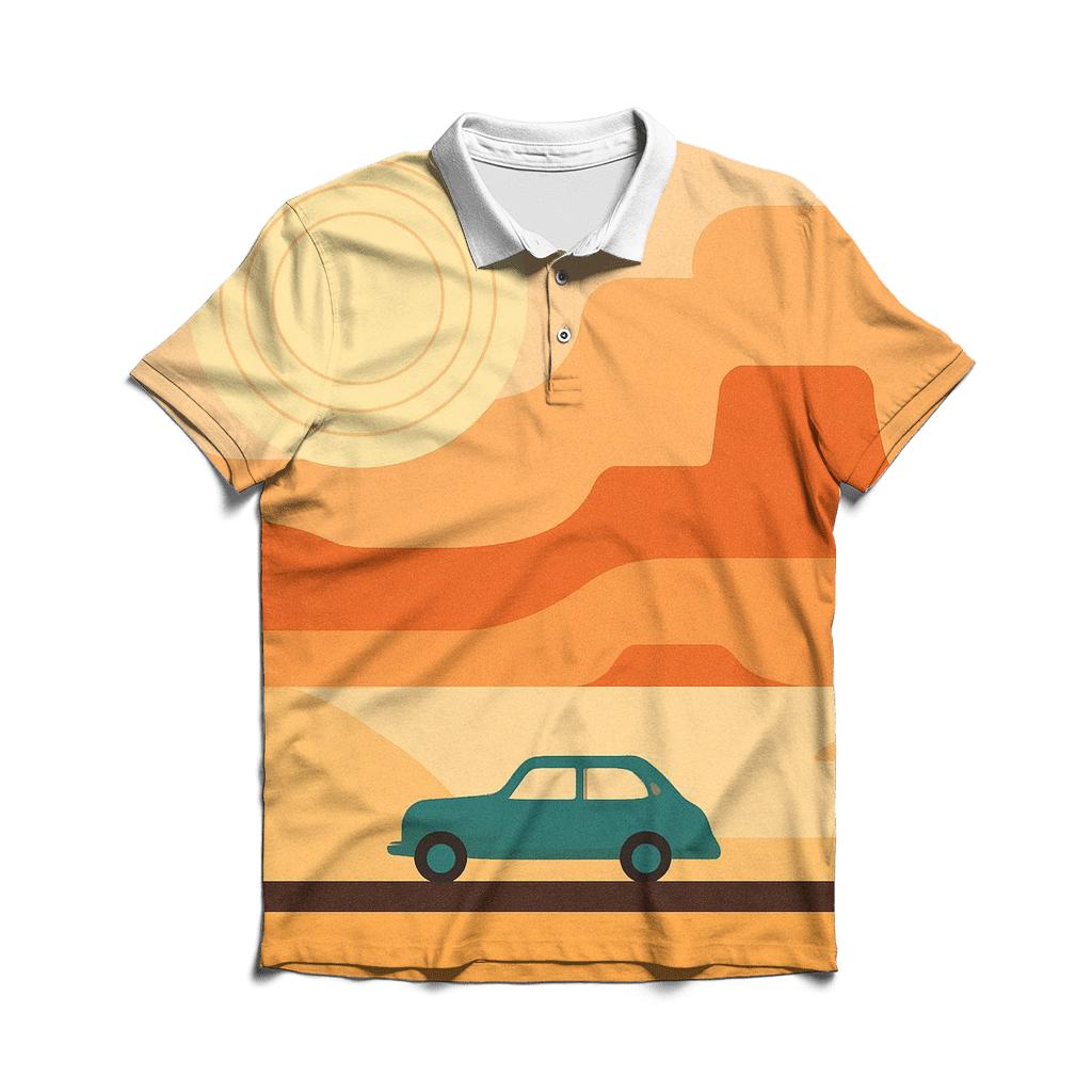 Desert Road Trip Horizon Bands designer slim fit polos