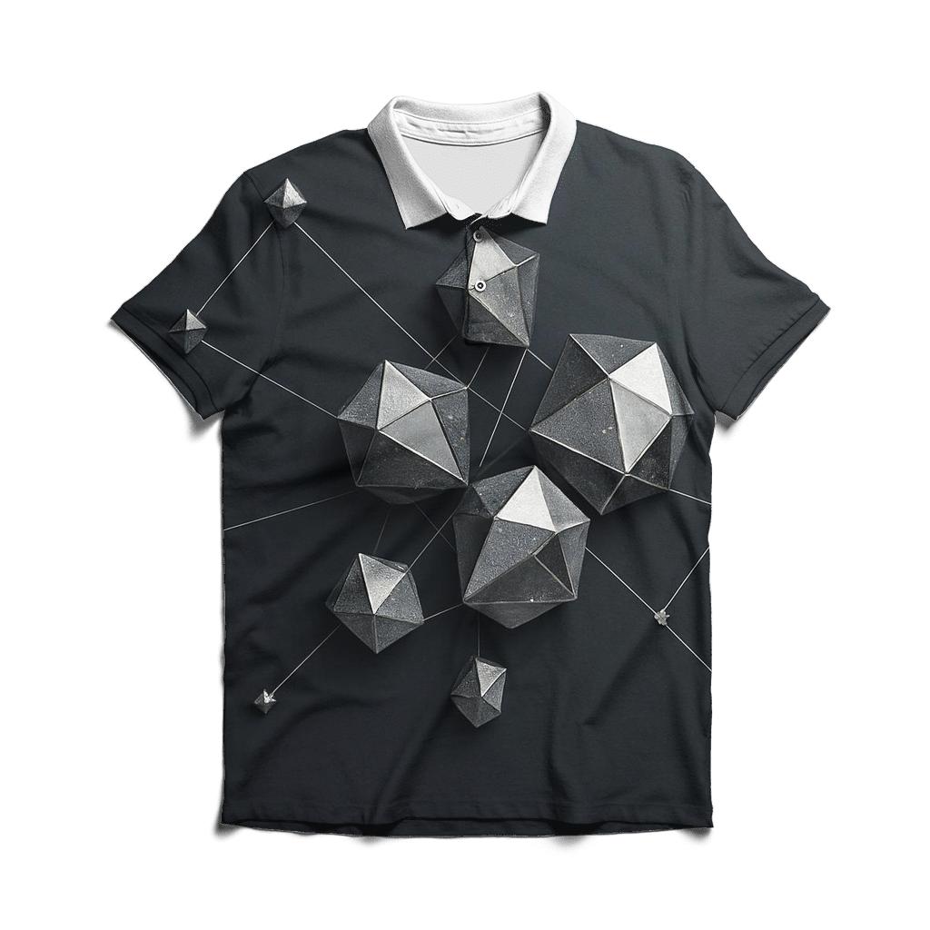 Charcoal Facet Constellation personalized polo shirts