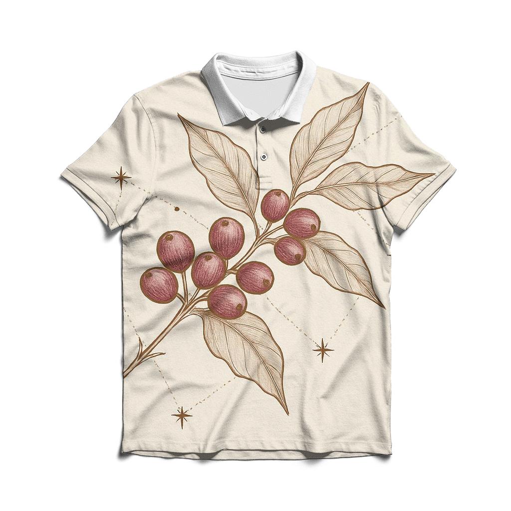 Coffee Cherry Constellation personalized polo shirts