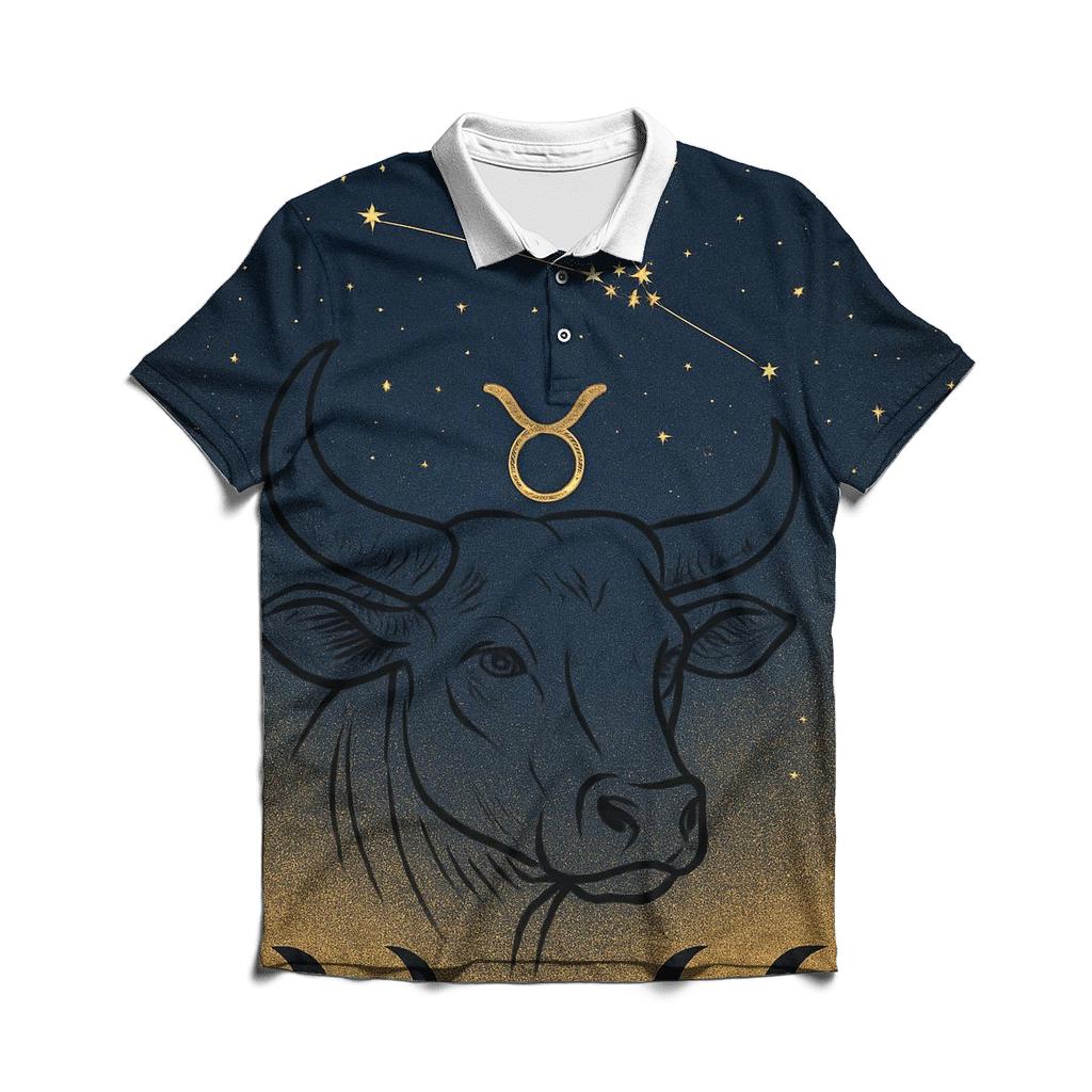 Taurus Golden Bull And Hyades Cluster personalized polo shirts