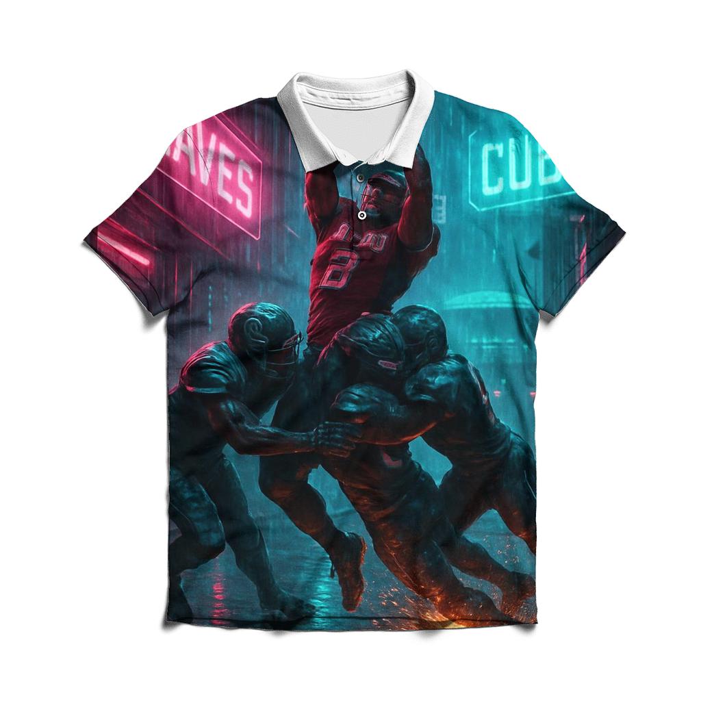 Neon Alley Rivalry Kickoff embroidered polo tops