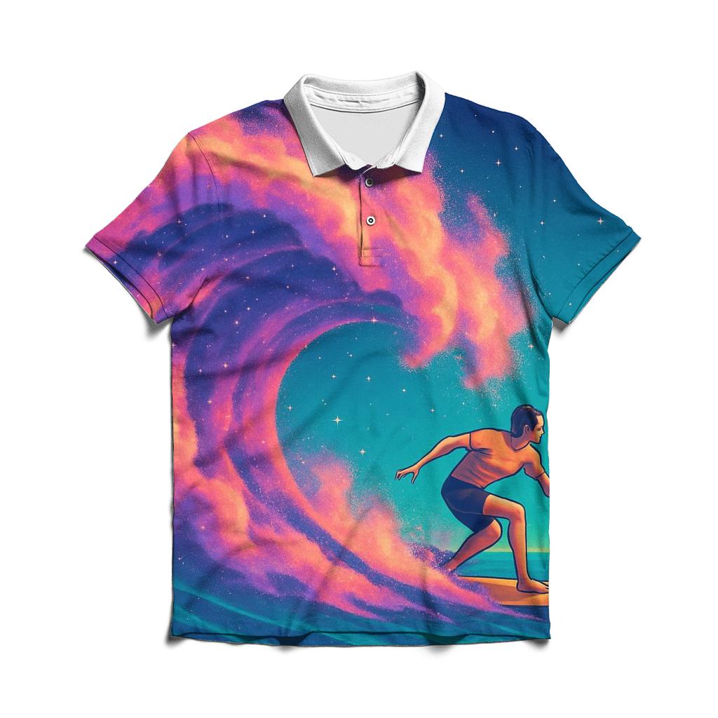 Nebula Wave Surf Session branded logo polo shirts
