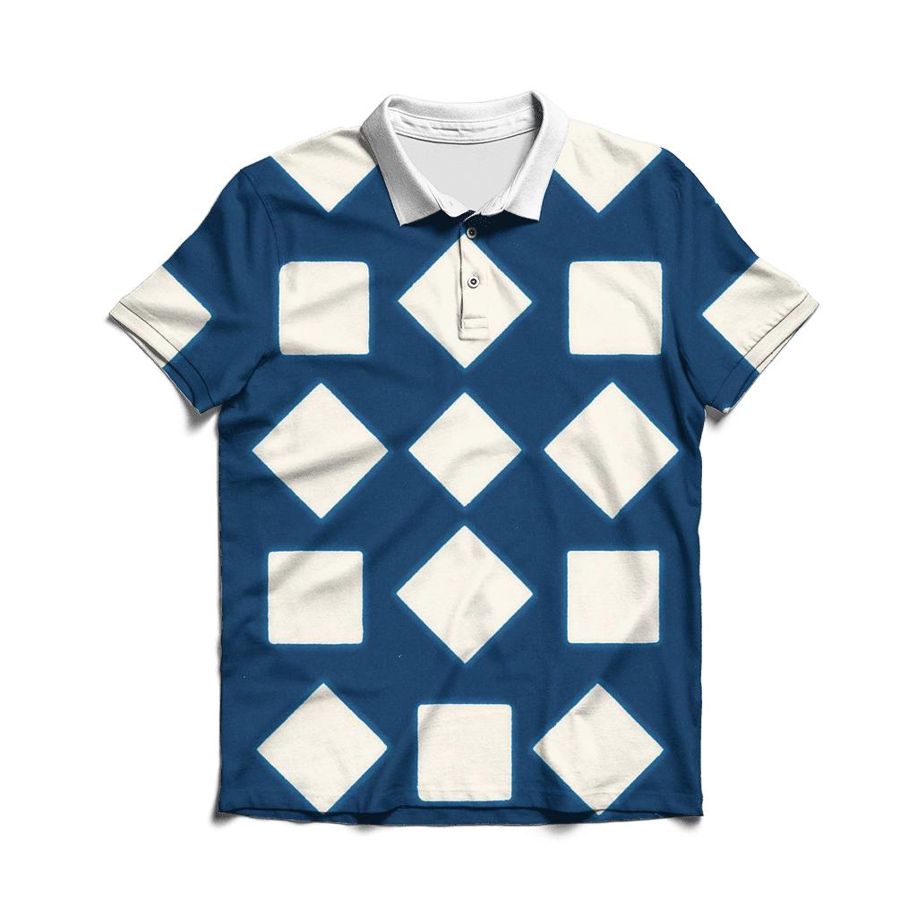 Itajime Star Map Clamp Grid stylish collar polo tees