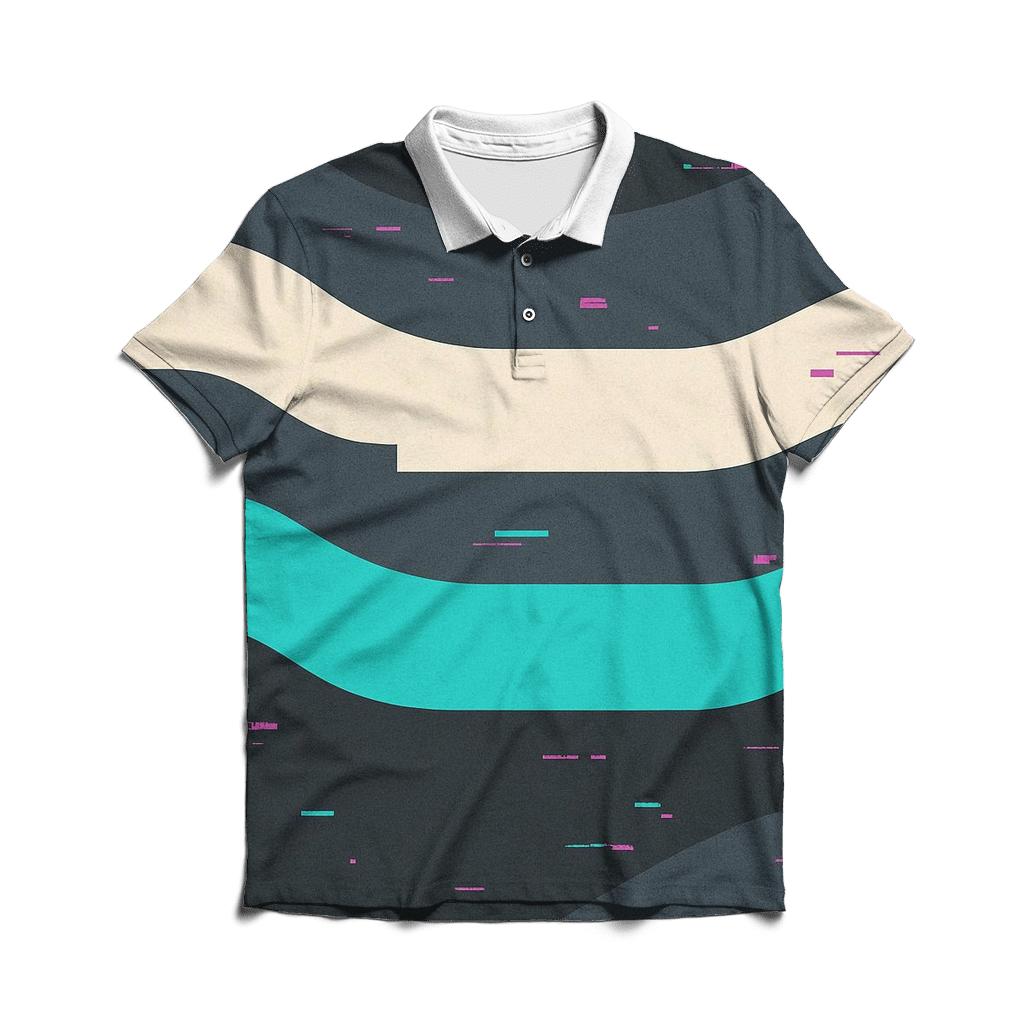 VHS Tracking Wave Bands casual sports polo shirts