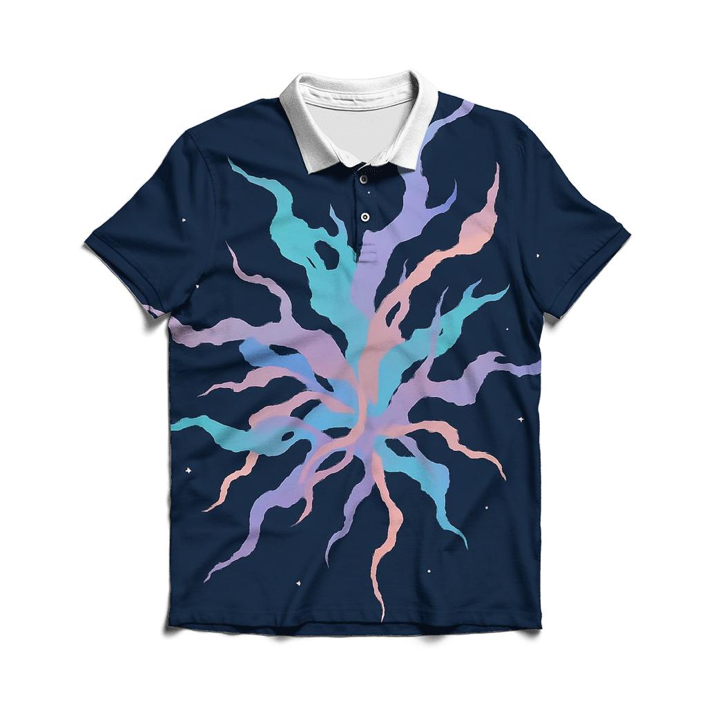 Nebula Filament Bouquet Map embroidered polo tops