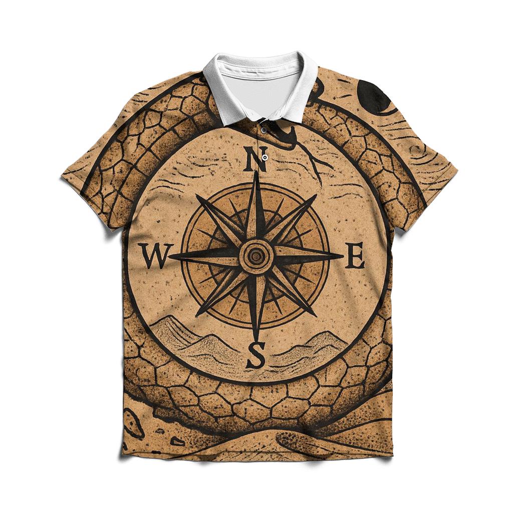 Desert Compass Ouroboros personalized polo shirts