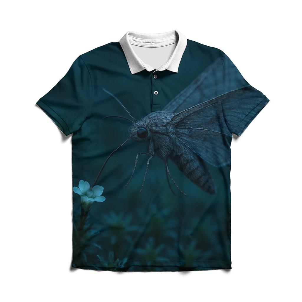 Nightglow Hover Sphagnum Bog Moth designer slim fit polos