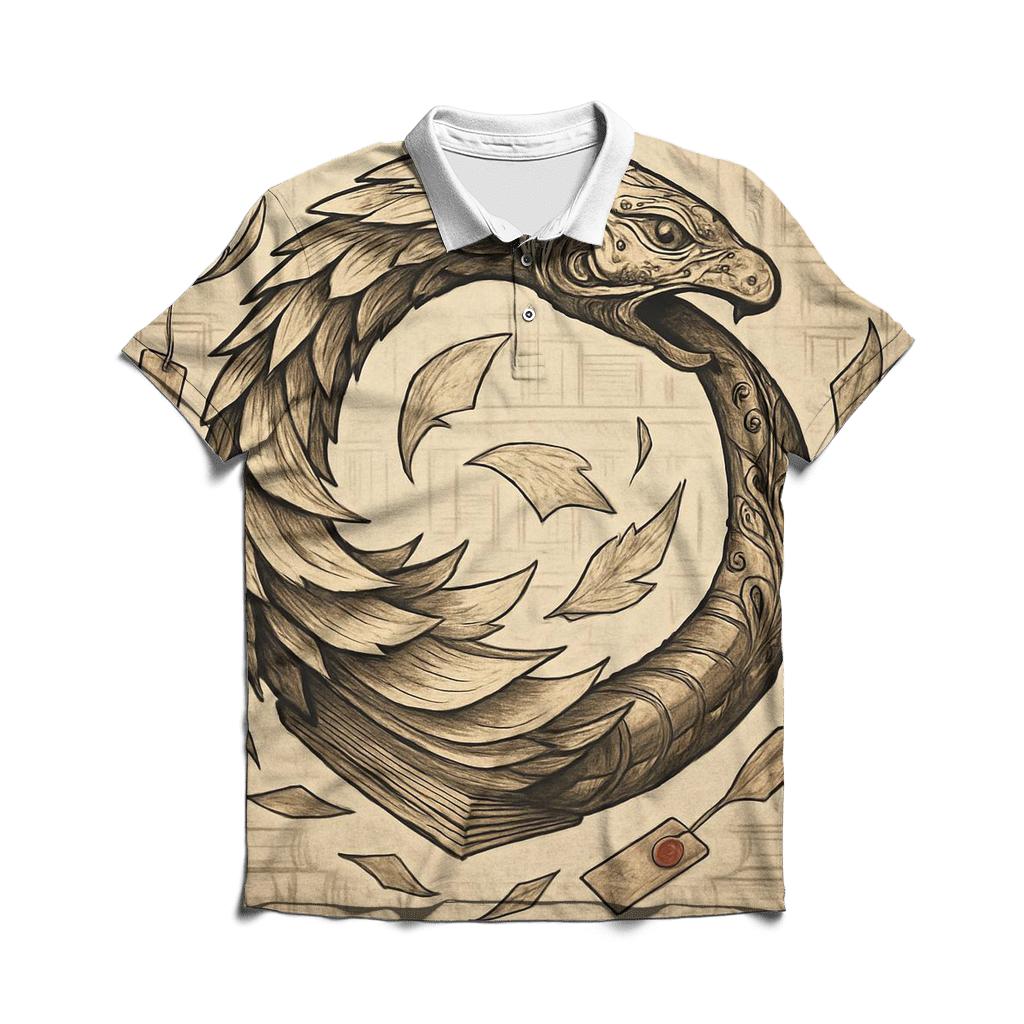 Library Of Molting Pages embroidered polo tops