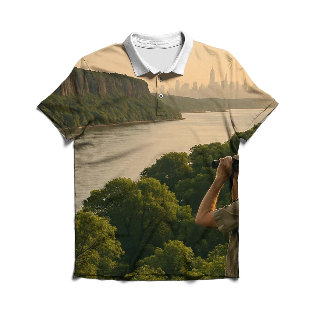 Inwood Hill Park Lookout With Palisades And Skyline Layering stylish collar polo tees