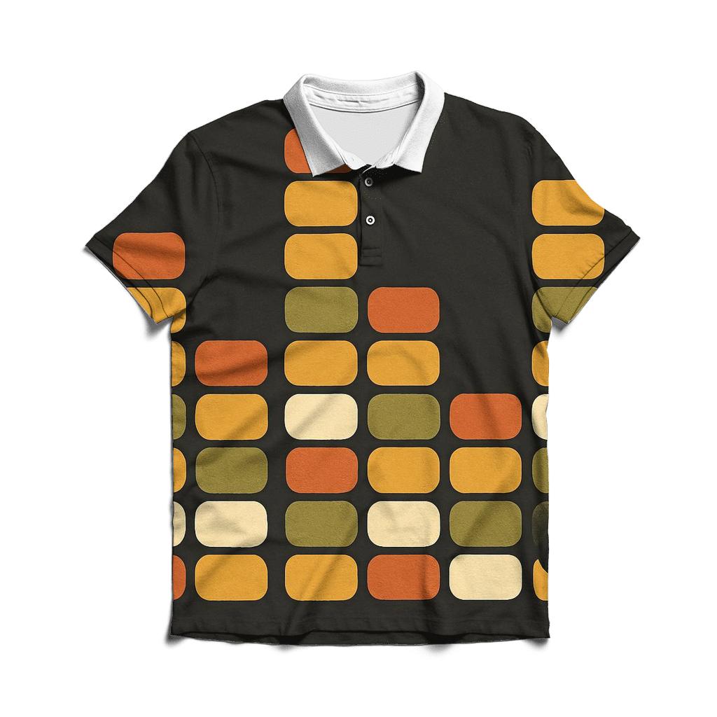 Vintage Audio Equalizer Blocks casual sports polo shirts