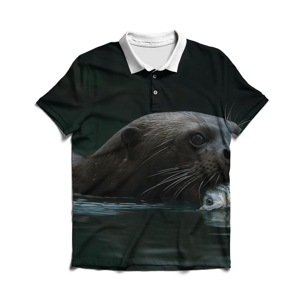 Riverstone Glide Giant Otter embroidered polo tops