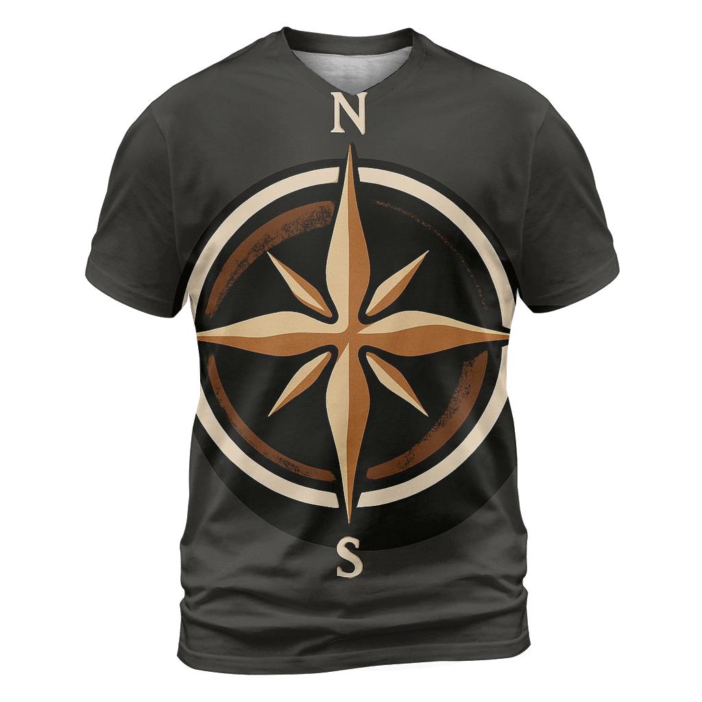 Midnight Espresso Compass unique graphic print tees
